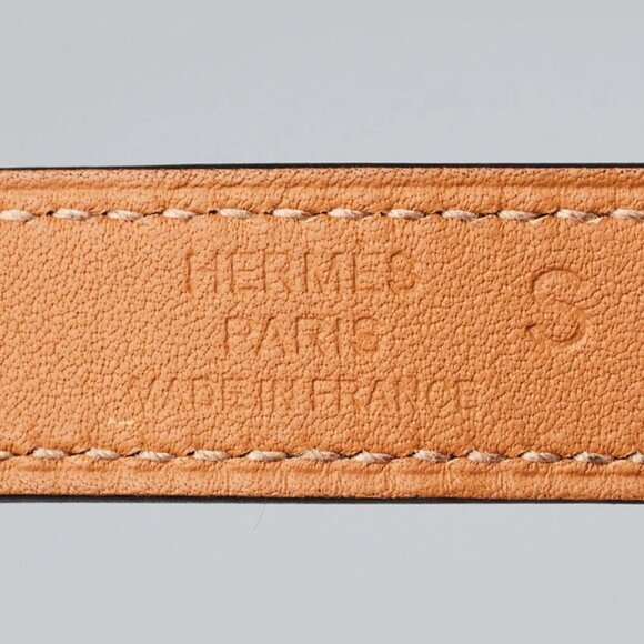 Hermes Black Box Leather Gold Plated Drag Double Tour Bracelet Size T2 - Picture 7 of 8